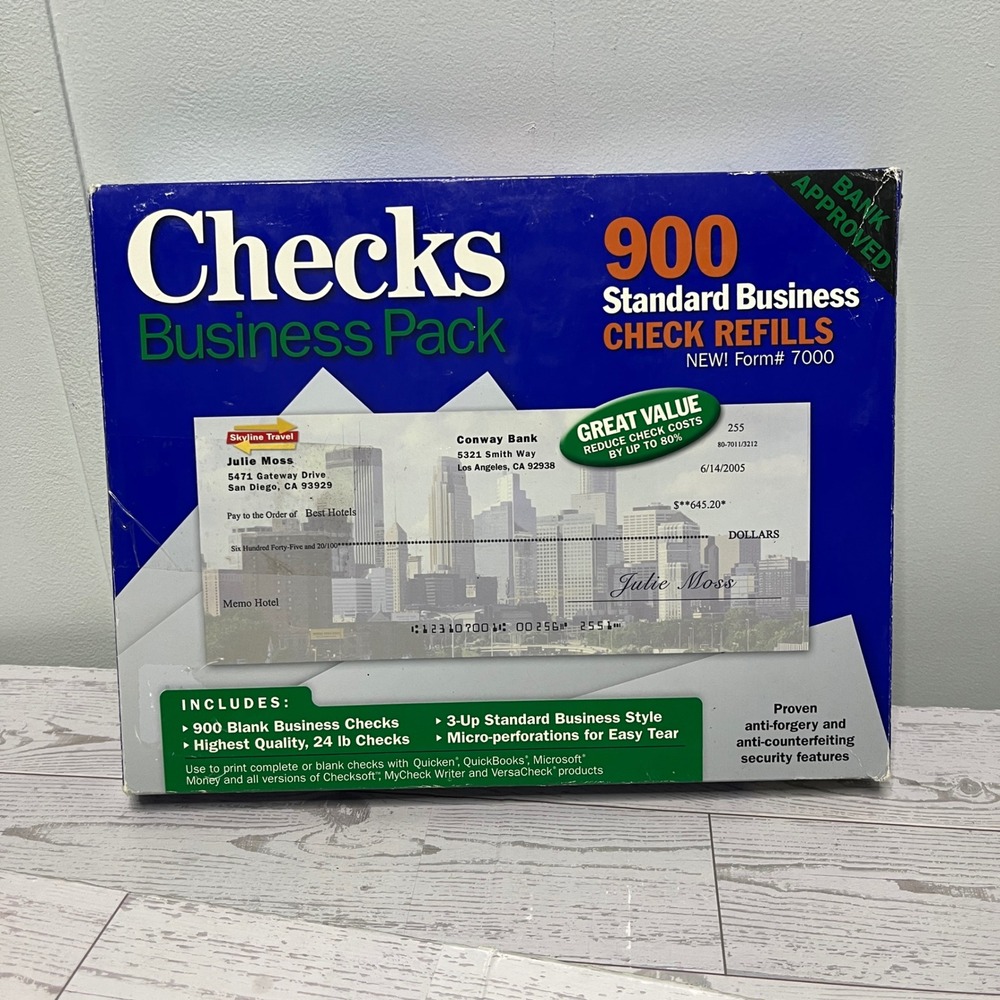Checks Business Pack 900 Standard Business Check Refills New open box